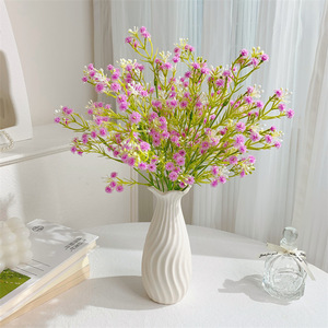 Fleurs artificielles de gypsophile Qingyu Chronicle en caoutchouc souple, roses, jaunes, blanches, pour décoration de mariage et d'intérieur - Product Image 3