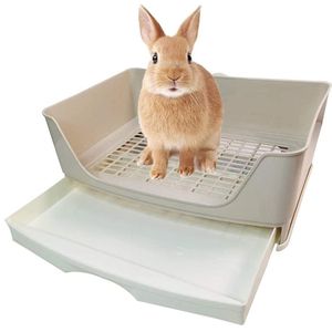 Large Eco-Friendly Rabbit Toilet Trainer Potty Corner <b>Tray</b> Litter Drawer for Adult Hamster Guinea Pig Galesaur Bunny Pet Pan - Product Image 1