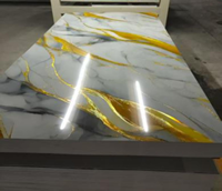 Plaque en PVC solide effet marbre, panneau décoratif en PVC avec revêtement UV pour surfaces murales et meubles