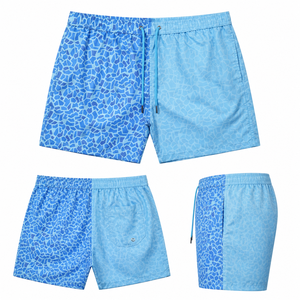 Pantalones Cortos Casuales para Hombre con Logotipo Personalizado, Cintura Ajustable con Cordón, Patrón de Diamantes que Cambia de Color con la Temperatura - Product Image 3
