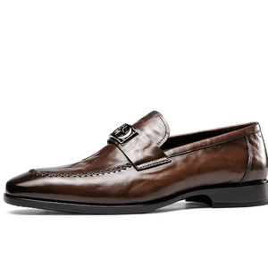 Chaussures de marche Oxford en cuir véritable pour homme, légères, respirantes, confortables et souples, idéales pour l'automne et l'hiver - Product Image 1