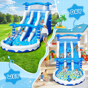 Scivolo d'Acqua Gonfiabile Commerciale FBsport, <span class=keywords><strong>Parco</strong></span> Acquatico Mobile Gonfiabile con Piscina e Scivolo per Adulti - Product Image 5