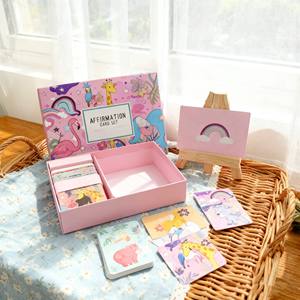 Servicio <span class=keywords><strong>de</strong></span> impresión personalizado Tarjetas <span class=keywords><strong>de</strong></span> <span class=keywords><strong>Amistad</strong></span> Inspire Positive Mindful Afirmation Card Deck con mini soporte <span class=keywords><strong>de</strong></span> madera - Product Image 4