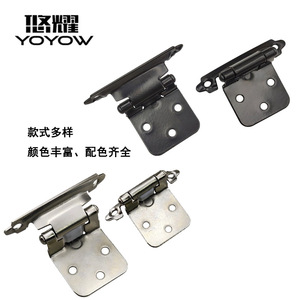 Charnière à ressort de style américain Yuyao 70x38x35x1.4mm en fer plaqué pour porte de placard de cuisine, fermeture douce et auto-amortissante - Product Image 4