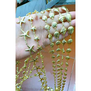 Cadenas <span class=keywords><strong>de</strong></span> <span class=keywords><strong>Rosario</strong></span> con Forma <span class=keywords><strong>de</strong></span> Estrella <span class=keywords><strong>de</strong></span> Mar/Cáscara Chapadas en Oro <span class=keywords><strong>de</strong></span> Moda FM-LHN1541, <span class=keywords><strong>Cadena</strong></span> <span class=keywords><strong>de</strong></span> Moda Chapada en Oro <span class=keywords><strong>para</strong></span> Mujeres y Hombres, Collar, Pulsera - Product Image 1