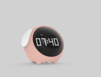 Jam Alarm Mini Multifungsi LED Emosi dengan Pengisian Daya, Layar Digital, Desain Kartun Lucu untuk Anak-Anak
