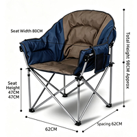 Chaise pliante d'extérieur portable, durable, confortable, moderne, rembourrée et épaissie pour le camping, la plage, les pique-niques, les voyages, le jardin, la terrasse, le parc