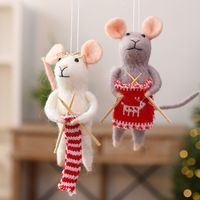 Pendentifs souris blancs et gris LANTINGXU avec longue queue à suspendre pour la décoration de la maison et des arbres – Adorables décorations de souris