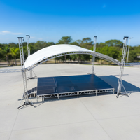 Sistema de armazón portátil de aleación de aluminio con patrón triangular y techo arqueado para exhibiciones en escenarios - Diseño modular de instalación rápida