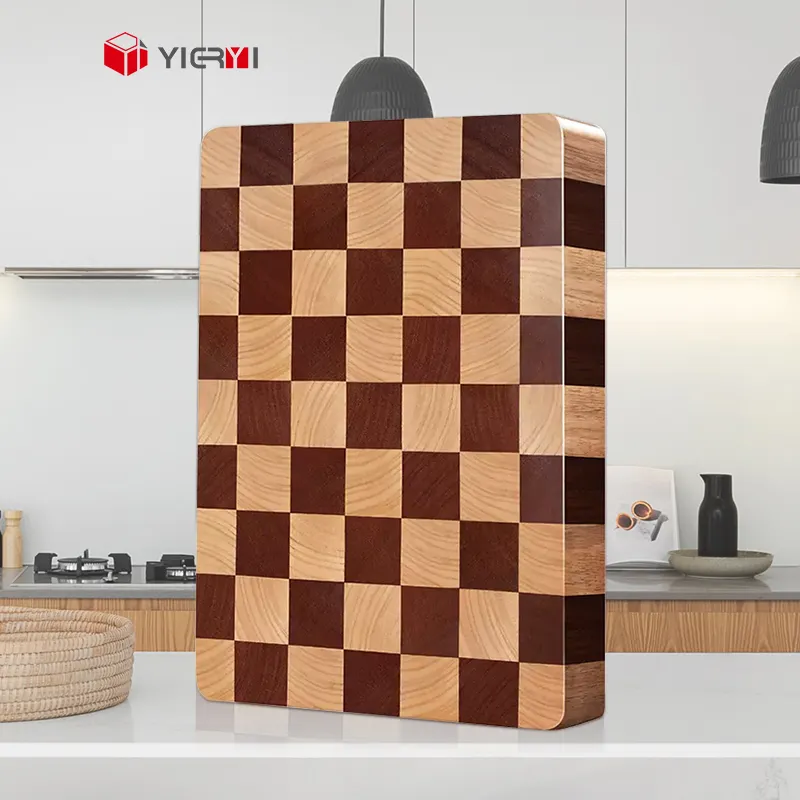 Yieryi Acacia Wood End Grain Tábua De Corte Cozinha Tábua De Corte Bancada para Carne Pão Charcutaria bordo