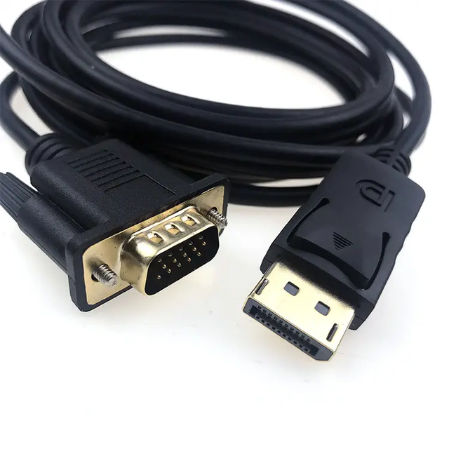 Gold Plated 1080P 6FT DisplayPort DP to VGA Adapter Cable PVC Jacket for HDTV Computer Monitor TV and Projector