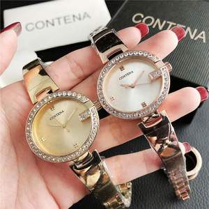 Reloj de pulsera de acero con diamantes de imitación para mujer, relojes de lujo para mujer, brazalete de oro rosa, relojes elegantes para dama. - Product Image 5