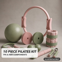 Kit de Pilates Antidérapant Marque Blanche, Pack de 10 Pièces en Gros avec Bande de Résistance et Poids de Cheville, Faible MOQ, OEM ODM