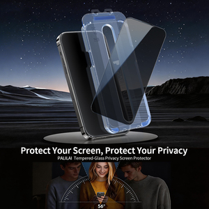Protector de Pantalla de Vidrio Templado Anti-Espía para iPhone 12/13/14/15/<span class=keywords><strong>16</strong></span>/17 Pro Max, Kit de Herramientas de Instalación y Aplicador Gratis - Product Image 3