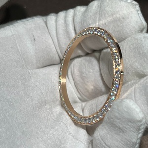 <span class=keywords><strong>Lunette</strong></span> de montre personnalisée en or rose et moissanite, adaptée aux montres de 40 mm, accessoires de haute qualité - Product Image 4