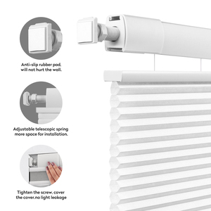 Stores plissés alvéolés ZSTARR compatibles Google Home, réduction du bruit, filtration de la lumière, tissu non tissé, sans perçage, pour cuisine - Product Image 2