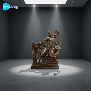 Sculpture de bronze antique grandeur nature de Laocoon et son fils, art et objets de collection - Product Image 6