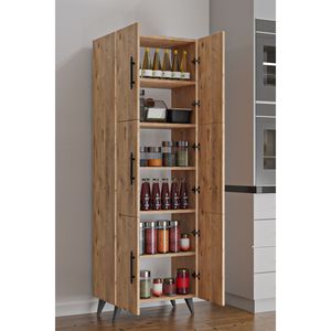 Moderno Armario de Cocina Multiusos de 6 Puertas, Material de MDF y Panel, con 6 Estantes, para Cocina y Baño - Product Image 1