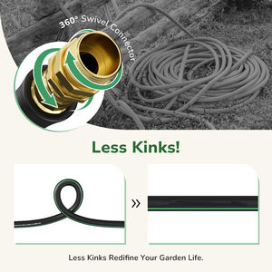 Садовый шланг 5/8 "100 футов, менее извилистый сверхмощный шланг для воды, прочный и гибкий шланг для наружного использования, для мытья автомобилей, для купания домашних животных - Product Image 3