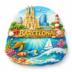 Imán de Resina para Refrigerador, Recuerdo Turístico Hecho a Mano en <span class=keywords><strong>Barcelona</strong></span>, Personalizado al por Mayor - Product Image 3