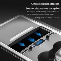 Chargeur USB 4 en 1 pour Tesla Model 3 Model Y, type C 27W PD type C QC 3.0 avec câble rétractable, adaptateur de console centrale USB
