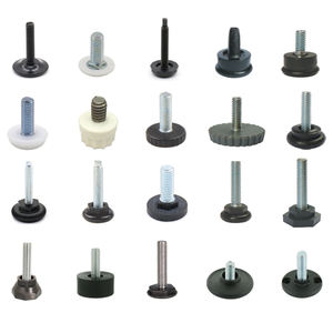 Nivelador de herrajes para muebles, nivelador y espiga de gabinete de plástico ajustable, nivelación roscada ajustable, Base de pie de acero, pies de silla - Product Image 2