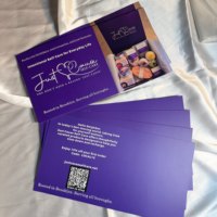 Carte de remerciement de mariage personnalisée en papier violet, avec enveloppe en papier