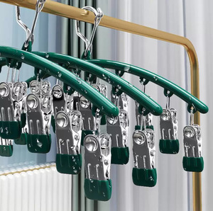 DS5578 10 clips en acier inoxydable cintres peu encombrants organisateurs de placard Legging organisateur pour placard métal Clips pantalon <span class=keywords><strong>cintre</strong></span> - Product Image 3