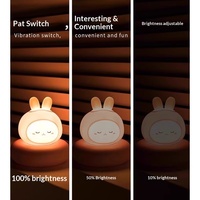 Lampe de chevet à activation vocale, veilleuse mignonne en forme d'animal, alimentée par piles, design moderne et minimaliste, lampe d'allaitement, lampe de soins post-partum