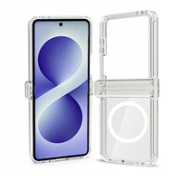 Casing Handphone Magnetik Transparan Baru untuk Samsung Galaxy Z Flip 8 7 6, Pelindung Handphone Transparan