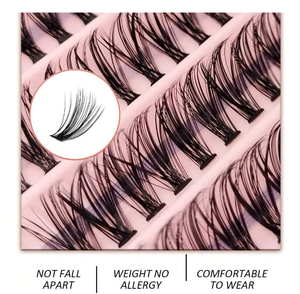 OEM Natural Faux Mink Full <b>Strip</b> False Eyelashes Invisible <b>Plastic</b> Cotton Band Fiber Lashes for Daily Makeup - Product Image 3