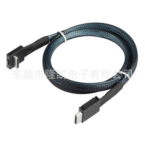 เอสเอฟเอฟ 8611 สายเคเบิลข้อมูล Sas แบบตรงถึงข้อศอก 90 องศา 12Gbps สายเคเบิลฮาร์ดไดรฟ์เซิร์ฟเวอร์ความเร็วสูง ขั้วต่อแบบแบนสีดำ - Product Image 4