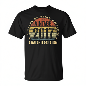 T-shirt pour enfants vintage édition limitée 2017, 8 ans, pour le 8ème anniversaire - Product Image 2