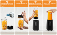 Presse-agrumes et mixeur commercial robuste 800W, à faible bruit, lames en acier inoxydable, pour usage extérieur, broyeur de fruits personnel pour hôtel