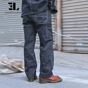LARSUR Pantalon de menuisier en denim rayé indigo personnalisé en usine en détresse Délavé <span class=keywords><strong>Jean</strong></span> automobile Wabash Railway Railroad pour hommes - Product Image 3