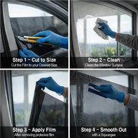 Film pour vitres de voiture, film de protection solaire, film anti-UV, film de protection de la peau, film teinté pour vitres de voiture à adhérence statique - 5% VLT