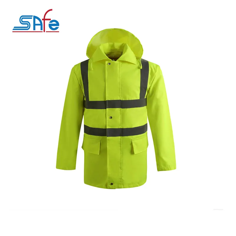 100% polyester 방수 300D oxford PU/PVC coated Road Safety 직장을 Safety 반사 비옷