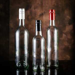 Envase Clásico Redondo para Licor Pernod Sherry Cider, Botella de Vidrio Transparente para <span class=keywords><strong>Pisco</strong></span>, Champán, Vino Claret de 375/500/750 ml con Tapa ROPP - Product Image 3