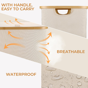 Giỏ Đựng Đồ Giặt Có Nắp Giỏ Đựng Với 2 Túi Giặt Có Thể Tháo Rời Giặt Được Cho Phòng Ngủ, Phòng Tắm - Product Image 6