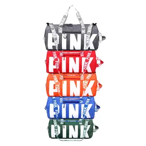 تصميم المصنعين لون زهري حقائب القماش المخملي مع شعار مخصص مطبوعة الفاخرة حقيبة القماش المخملي للنوم حقيبة للنساء أمتعة تخزين واسعة