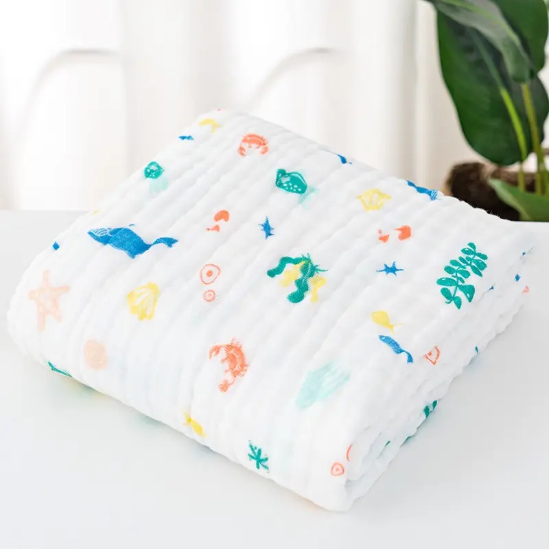 Couverture de bain pour bébé, en mousseline de coton pur, Super doux, mignon, dessin animé, serviette de bain, cadeaux, nouvelle collection