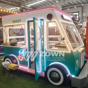 รถขายอาหารเคลื่อนที่สีสันสดใสสำหรับขายโดนัท เบเกอรี่ ขนมหวาน ร้านค้าริมทางแบบพกพา - Product Image 2