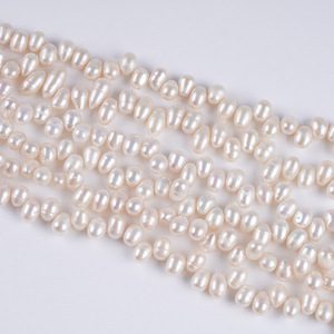 Perles Keshi d'eau douce naturelles de 6-7 mm et perles de riz en gros, 28 trous, matériel de perles semi-finies pour la fabrication artisanale - Product Image 3