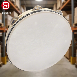 Tambourin en <span class=keywords><strong>bois</strong></span> coloré de 4 pouces, 6 pouces, blanc, 10 pouces, jouet éducatif, instrument en bambou à vendre, tambours à main de 8 pouces - Product Image 4
