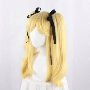 Perruque synthétique Kakegurui Anime en gros, 50 cm de long, blonde bouclée, Meari Saotome, perruque de cosplay avec deux queues de cheval - Product Image 5