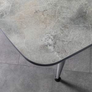 Ensemble de table à manger extensible Rosse Modern Luxury 6 pièces, plateau en marbre, pieds argentés brillants, pour usage domestique et hôtelier, Turquie - Product Image 3