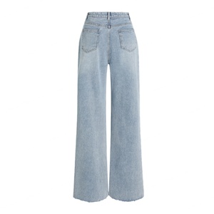 Heavy Denim Vintage Distressed Washed High Waist Ripped Straight <b>Leg</b> <b>Jeans</b> Casual Loose <b>Men's</b> <b>Jeans</b> - Product Image 2