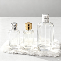 Botol Semprot Parfum Kaca Transparan Persegi Pipih Mewah 50ml 100ml