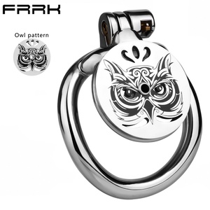 Candado de Castidad Metálico Plano Marca Owl, Restricción de Pene, Jaula de Castidad Masculina con Orificio para Orinar, Entrenamiento SM, Juguetes Sexuales al por Mayor - Product Image 1