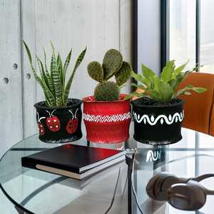 Maceta Moderna para Oficina, Negra, para Hogar, Escritorio, Decoración Elegante para Sala de Estar, Mesa, Decoración Verde - Product Image 2